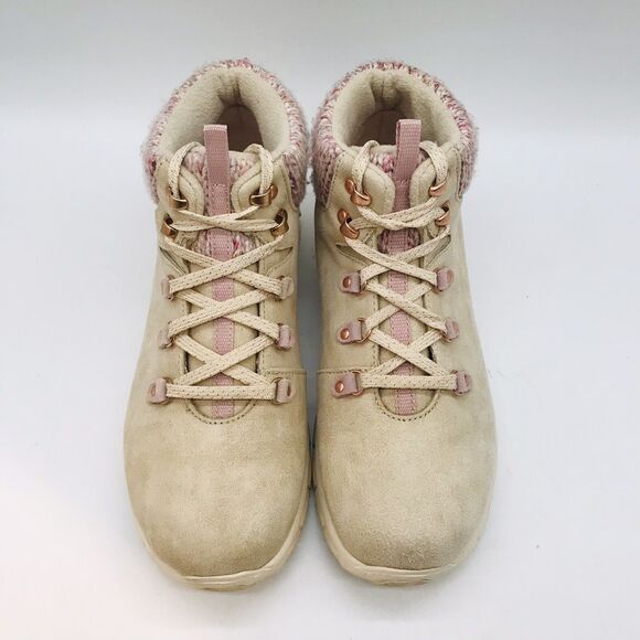 Skechers Synergy Pretty Hiker Sweater Collar Hiking Boots Women's 9.5 Tan Pink - Picture 5 of 10